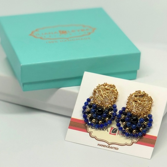 Iliana Leyba Jewelry Jewelry - Mandala Lapis Lazuli Earrings